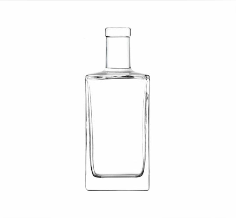 700ml Qbic Clear Glass Bottle and Wooden Top Cork